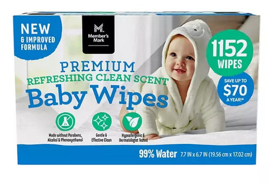 Member's Mark Premium Refreshing Clean Scented Baby Wipes (1152 ct.)